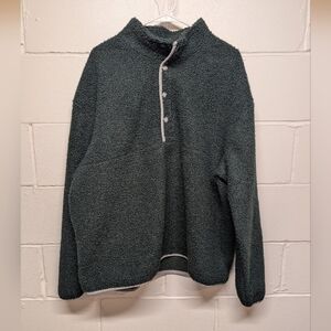 Old Navy Mens Boucle Sherpa Quarter Snap Pullover Sweater Green XL